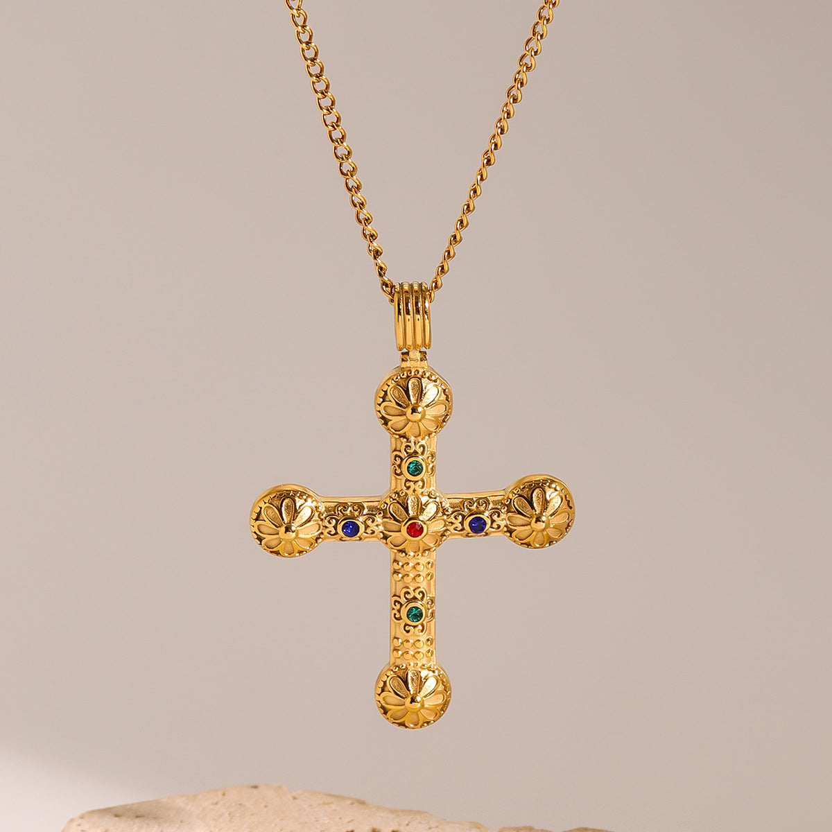 Juliett Pave Cross Necklace [FFJXDE23]