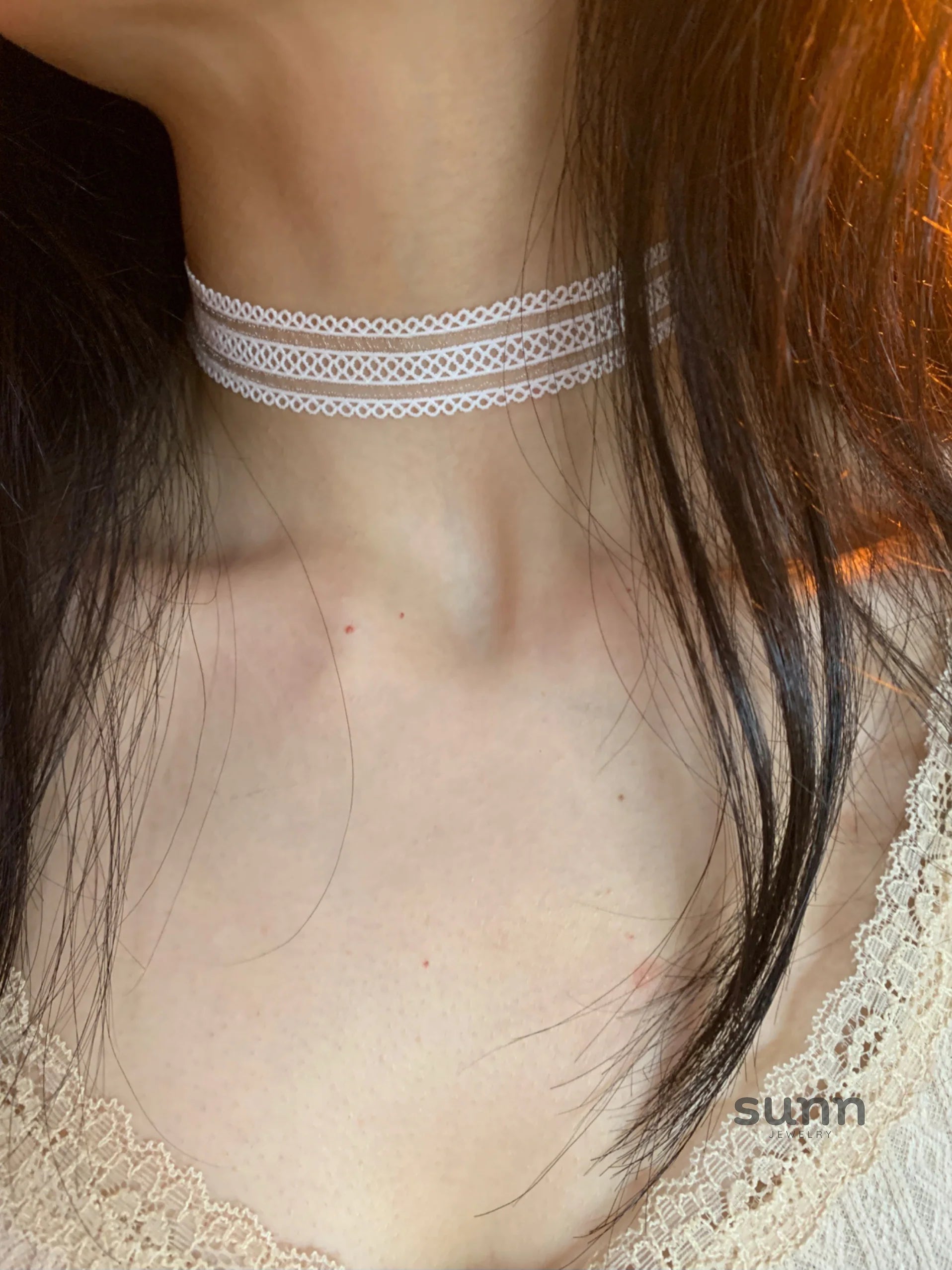 Juna Lace Ribbon Choker