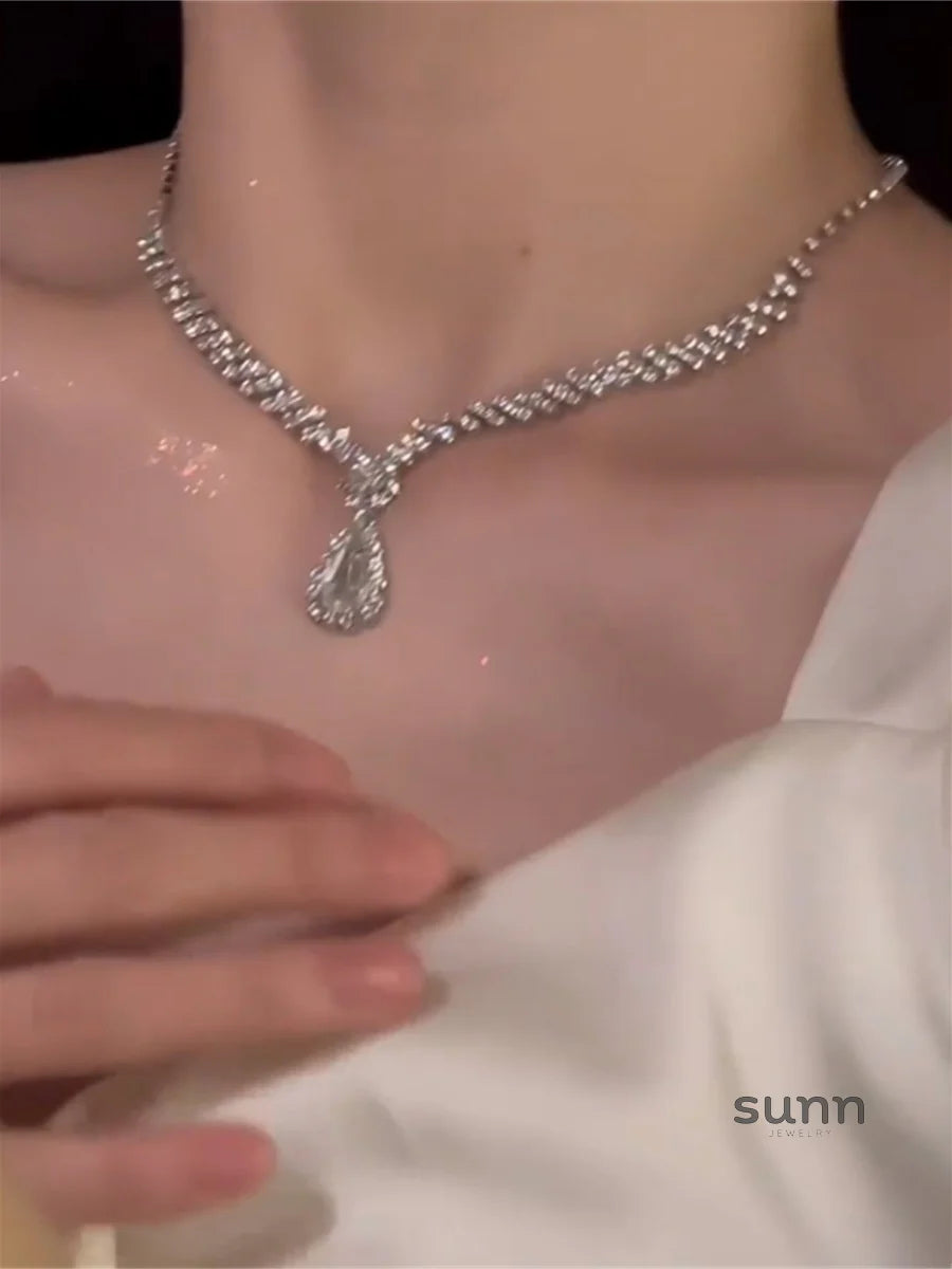 Justina Dazzling Drop Necklace