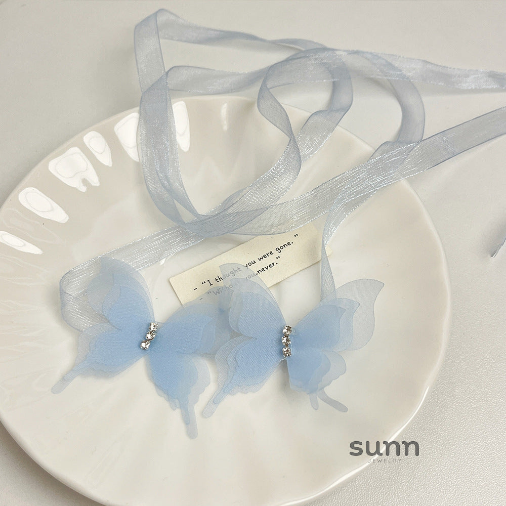 Kacey Butterfly Satin Choker [5Q7XZW50]