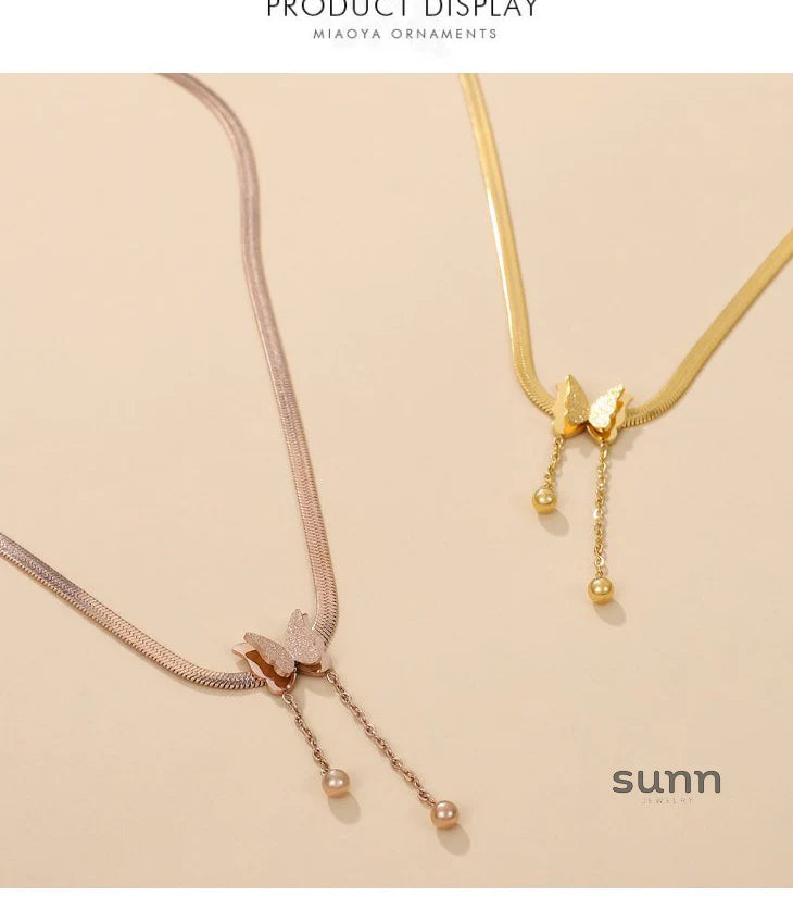 Kadence Butterfly Tassel Choker