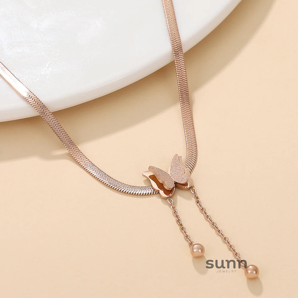 Kadence Butterfly Tassel Choker