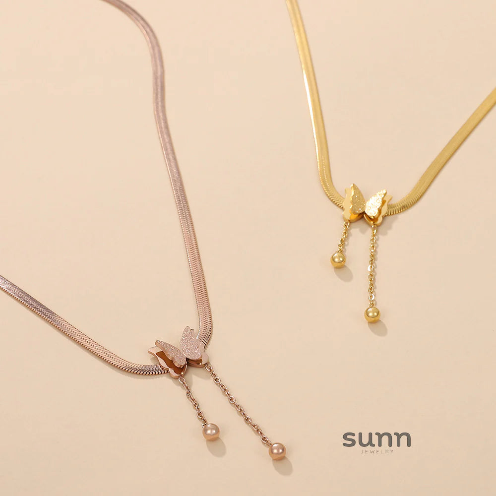 Kadence Butterfly Tassel Choker