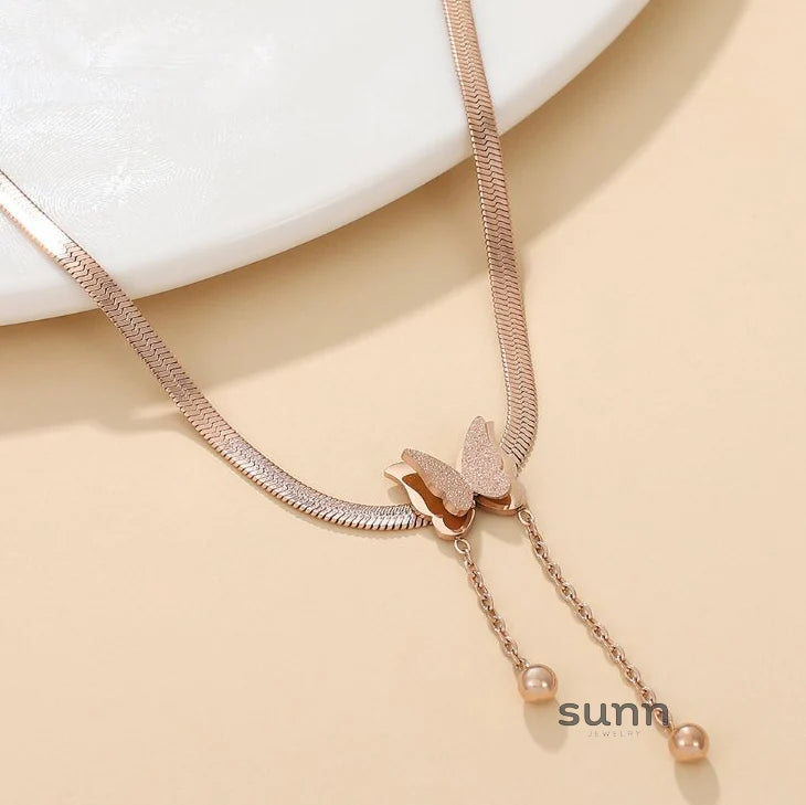 Kadence Butterfly Tassel Choker