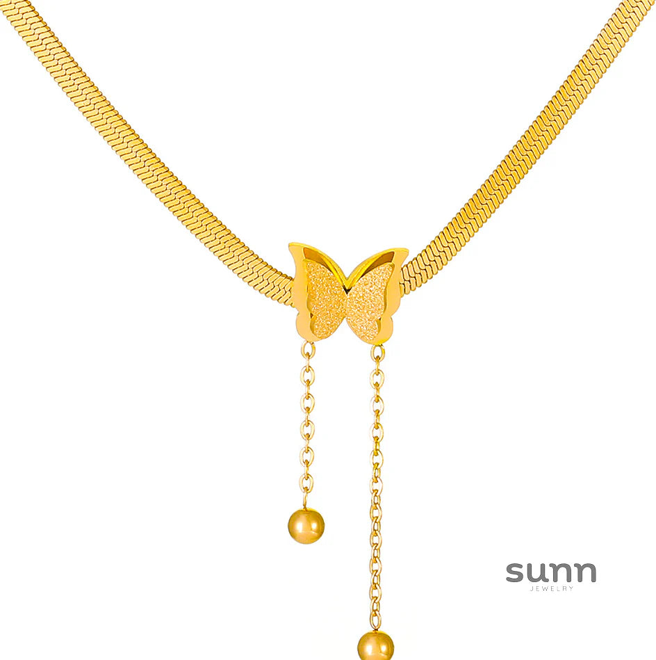 Kadence Butterfly Tassel Choker