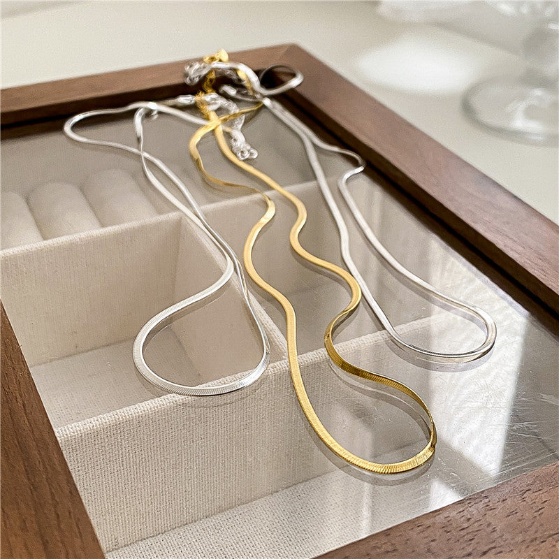 Kadence Sterling Silver Herringbone Necklace [QLOSOQW4]