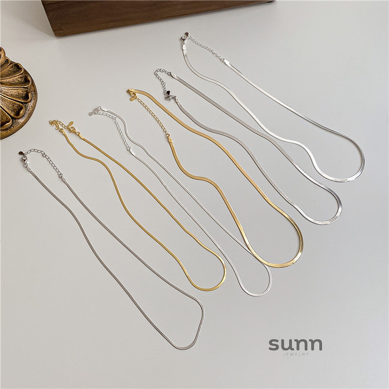 Kadence Sterling Silver Herringbone Necklace [459MLQ87]