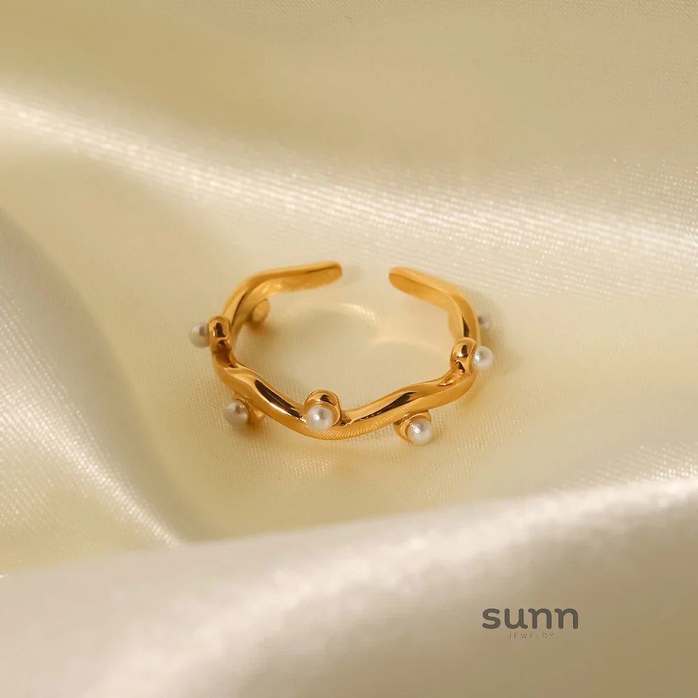 Kadie Irregular Pearl Open Ring