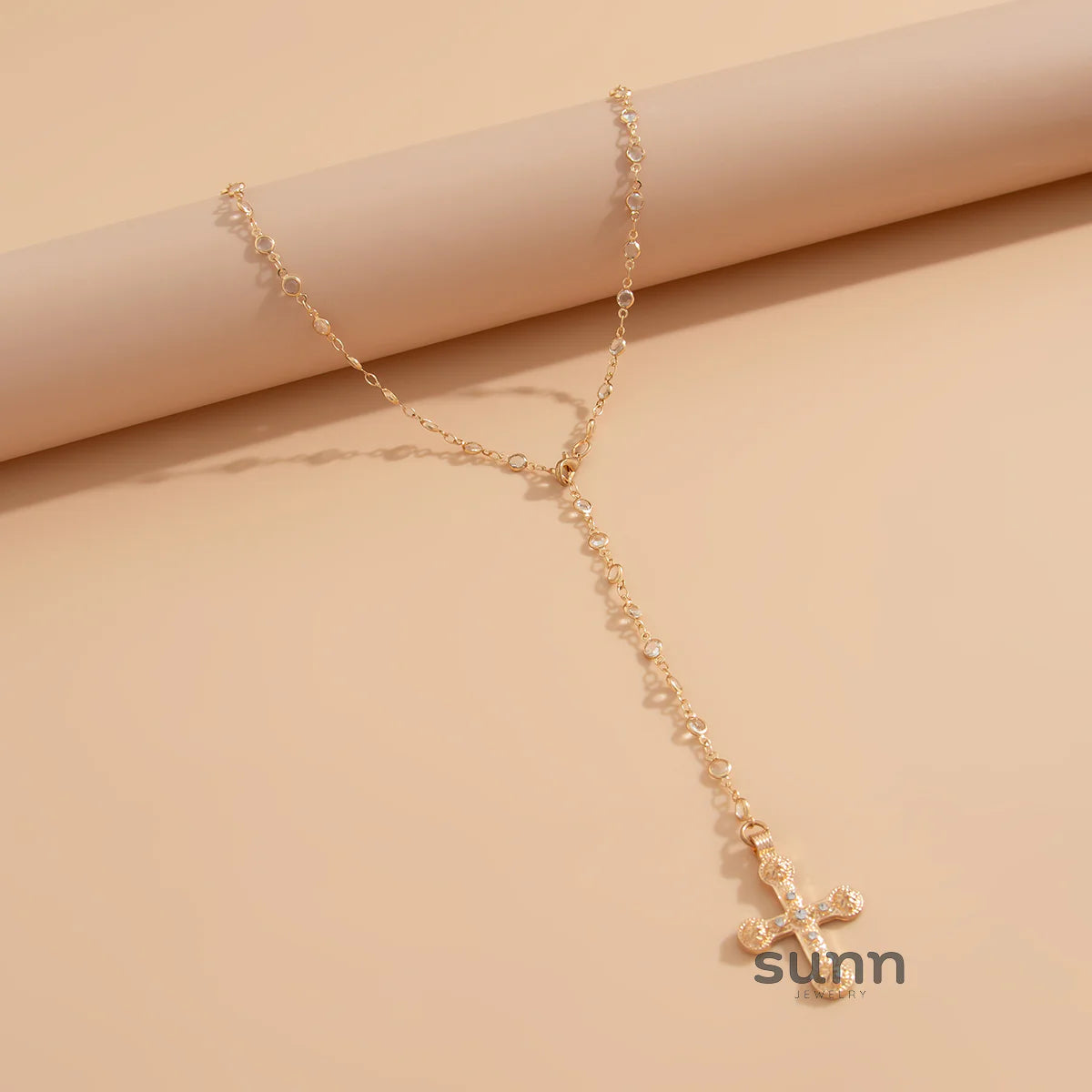 Kadynce Crystal Cross Necklace