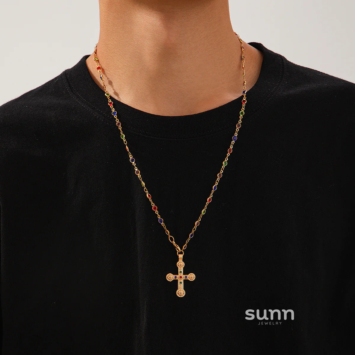 Kadynce Crystal Cross Necklace