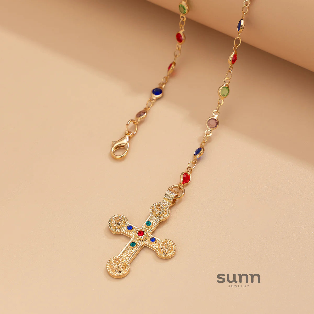 Kadynce Crystal Cross Necklace