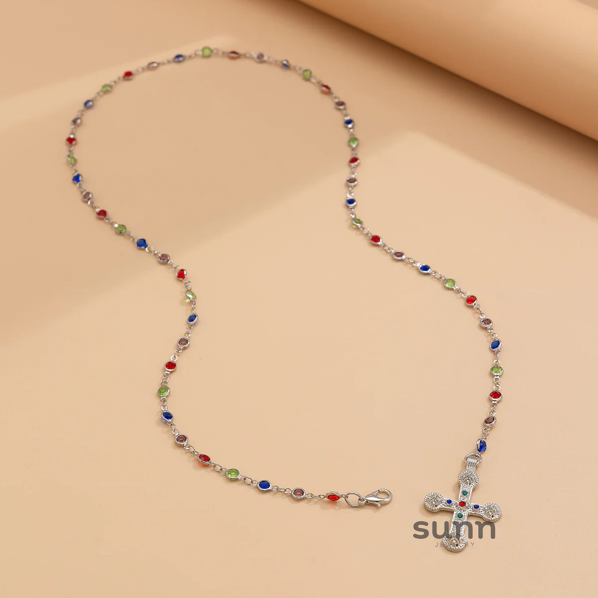 Kadynce Crystal Cross Necklace