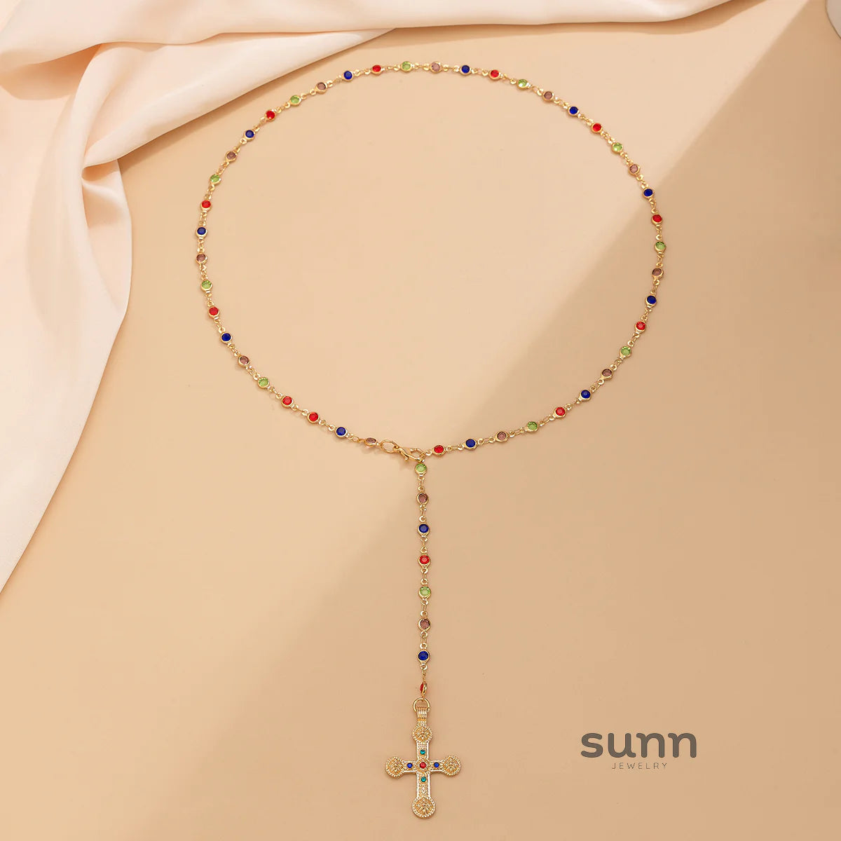 Kadynce Crystal Cross Necklace