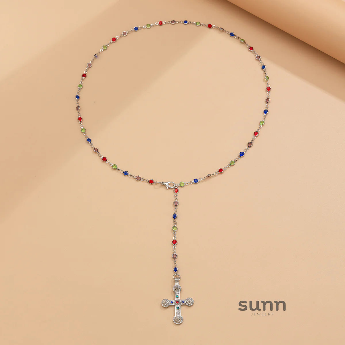 Kadynce Crystal Cross Necklace