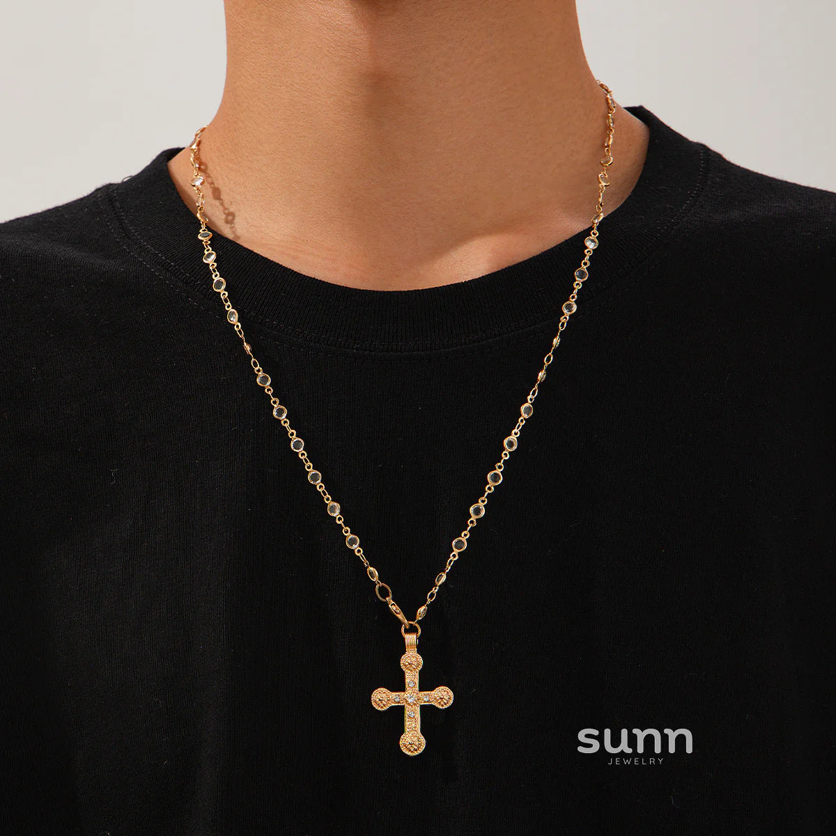 Kadynce Crystal Cross Necklace