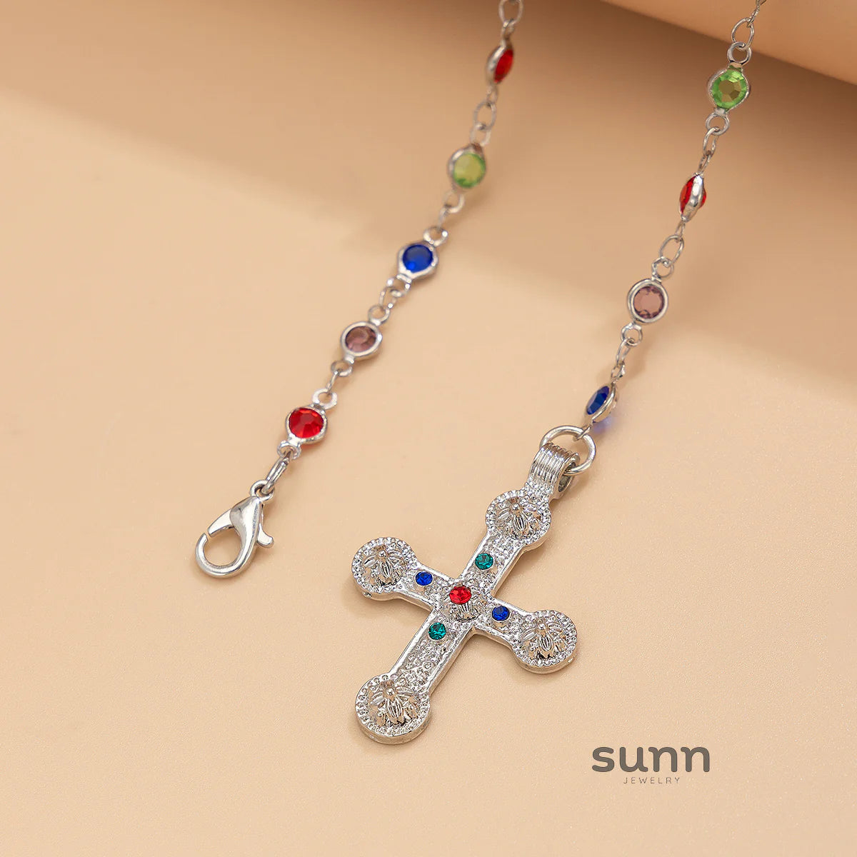 Kadynce Crystal Cross Necklace