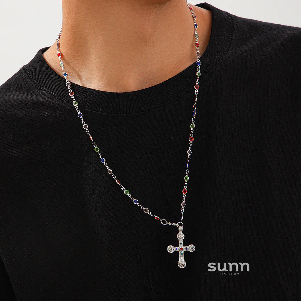 Kadynce Crystal Cross Necklace