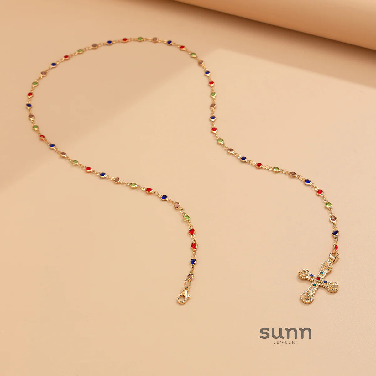 Kadynce Crystal Cross Necklace