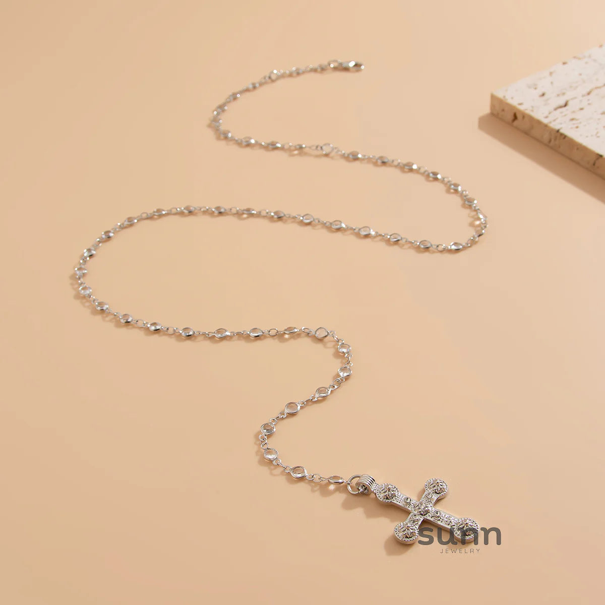Kadynce Crystal Cross Necklace