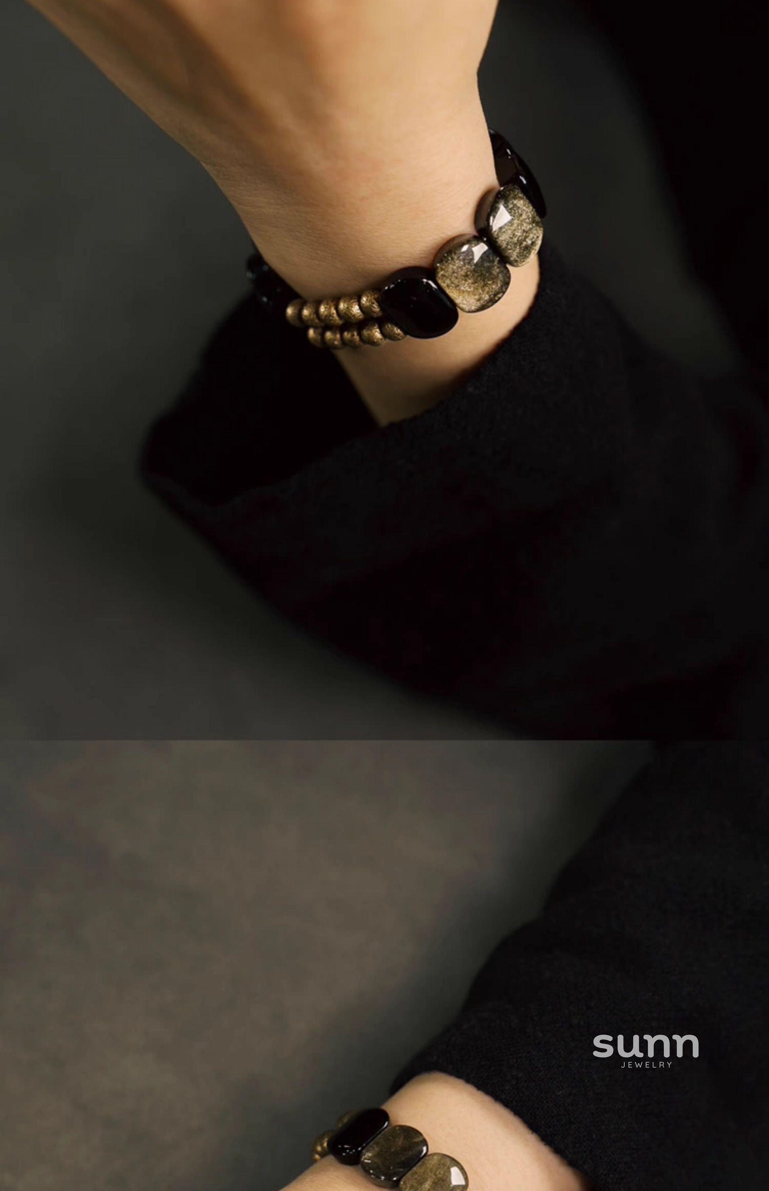 Kadynce Double Layer Obsidian Bracelet [P1SOYS73]