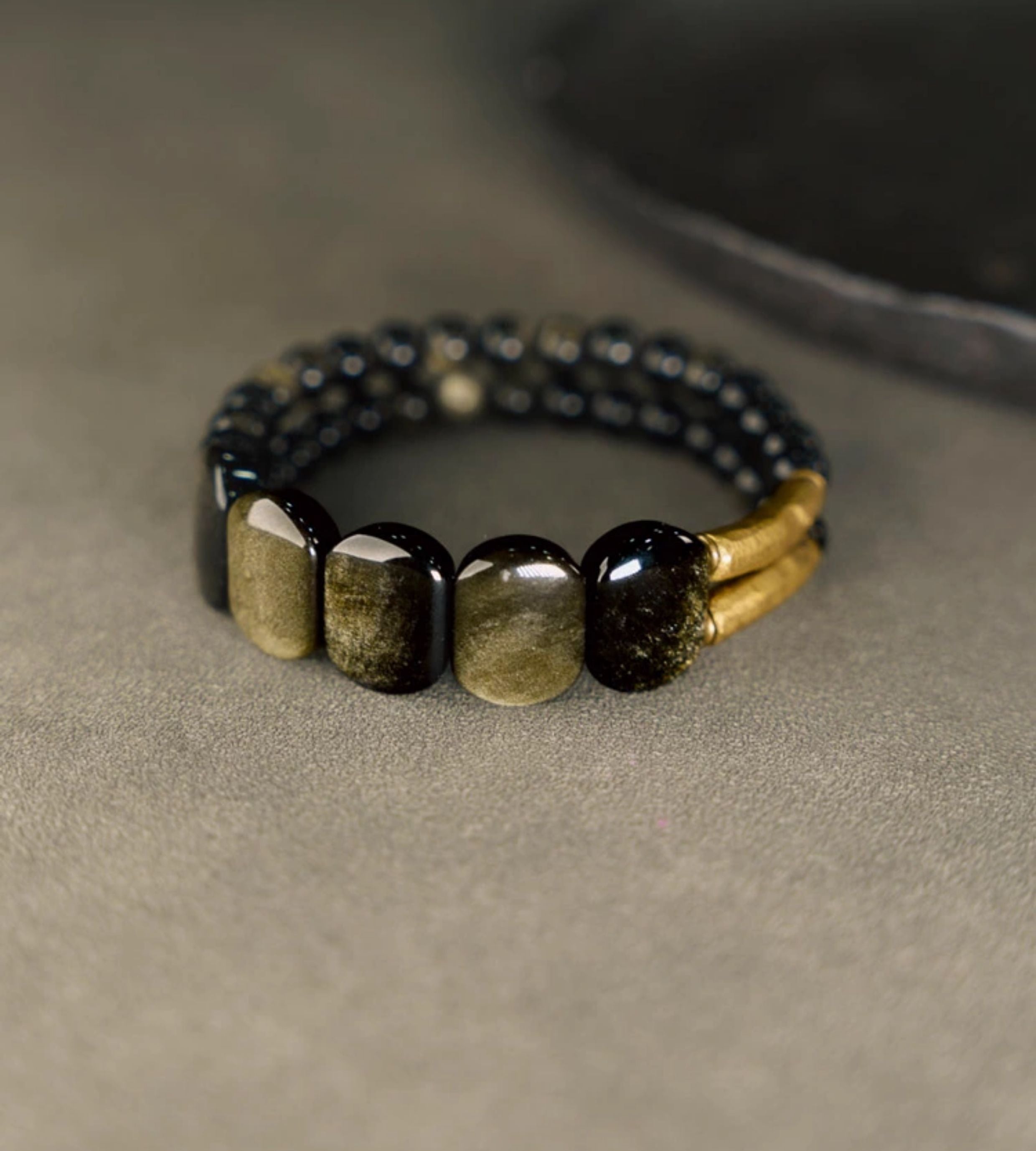Kadynce Double Layer Obsidian Bracelet [16EO491D]