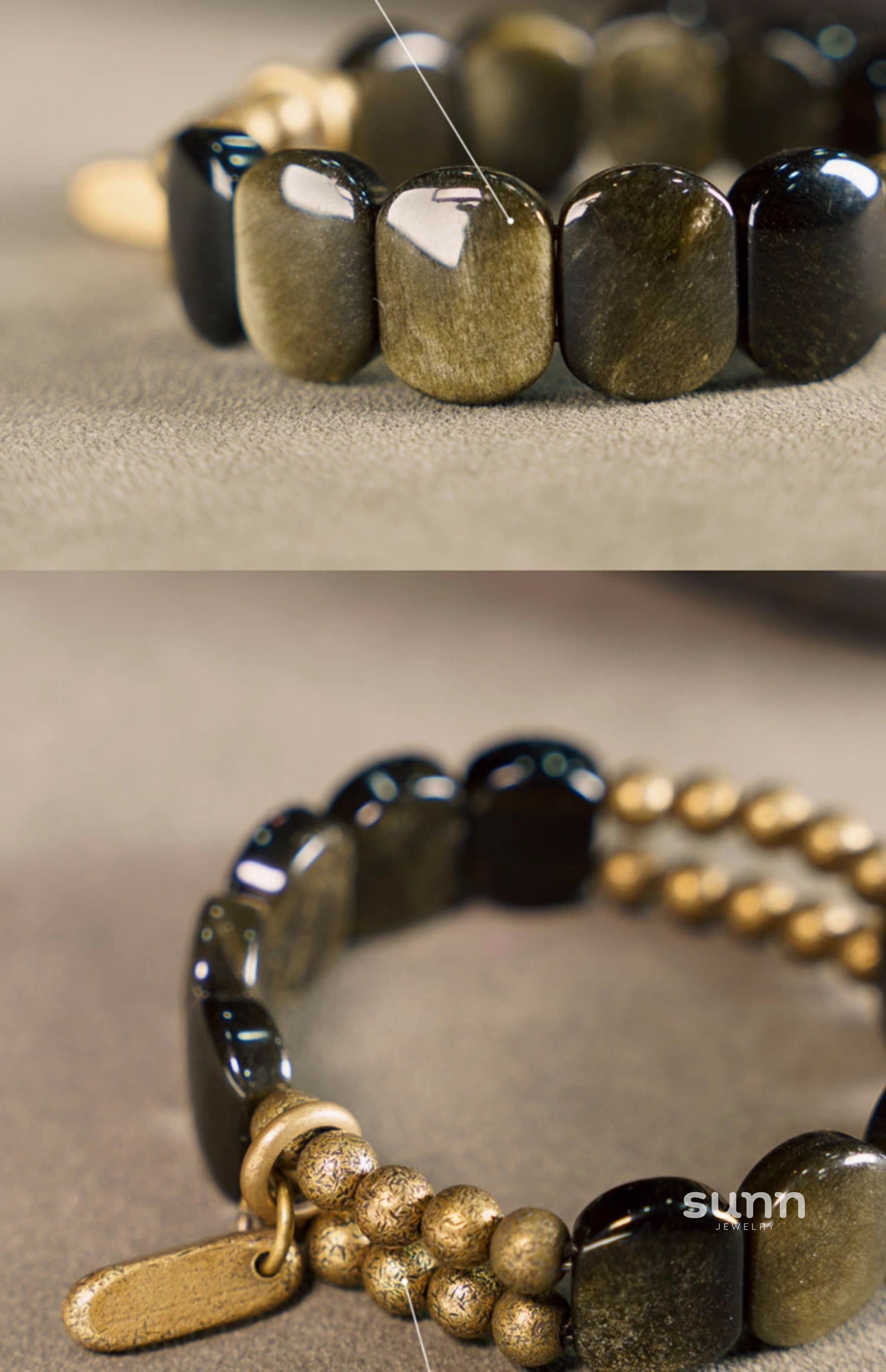 Kadynce Double Layer Obsidian Bracelet [BPABMH0A]