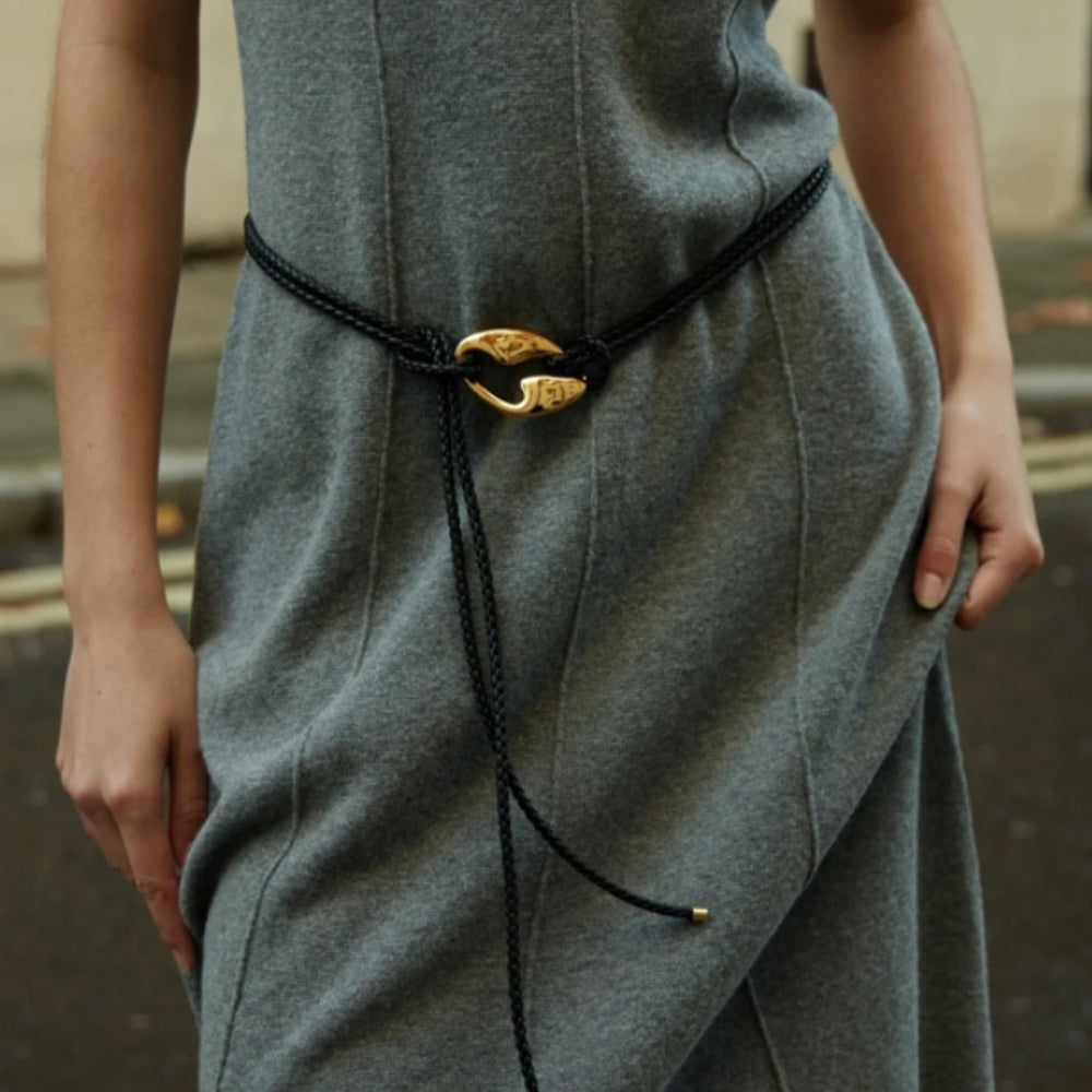 Kaeleigh Gold T-Bar Leather Belt [EAAYHLUD]