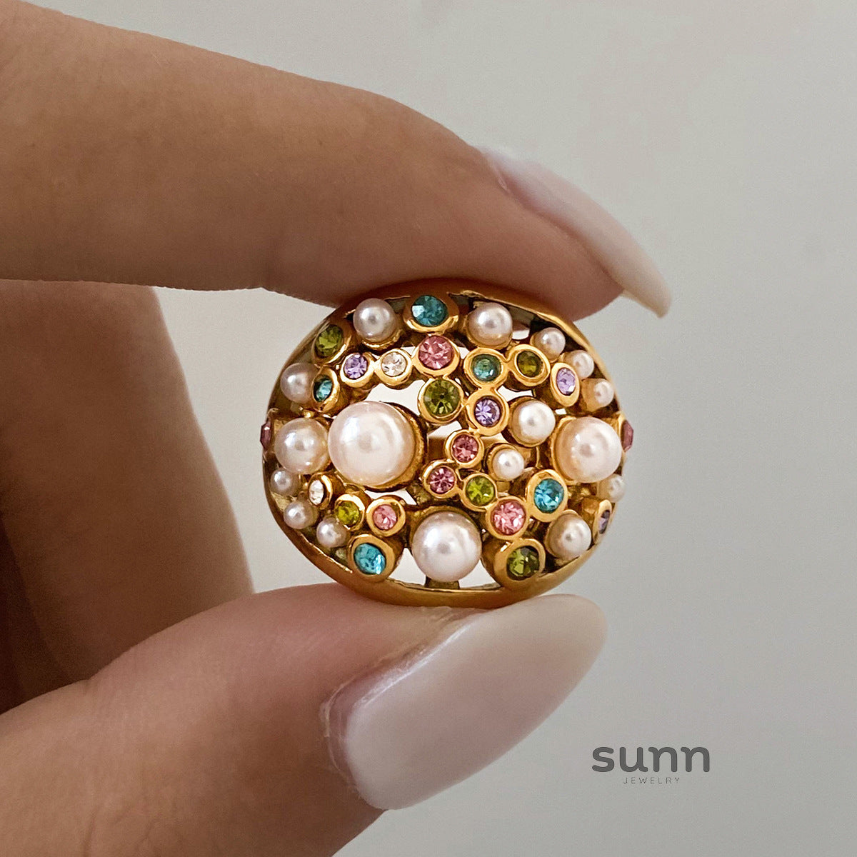 Kaely Sculptural Pearl Ring [GNW0M7QG]