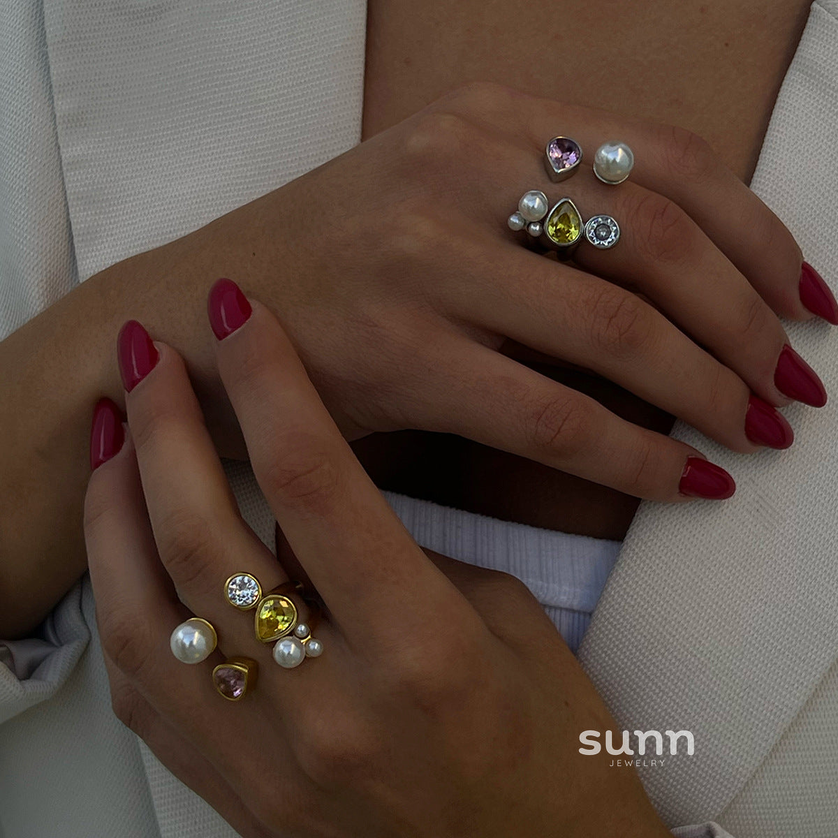 Kaely Sculptural Pearl Ring [I6DB1AUI]