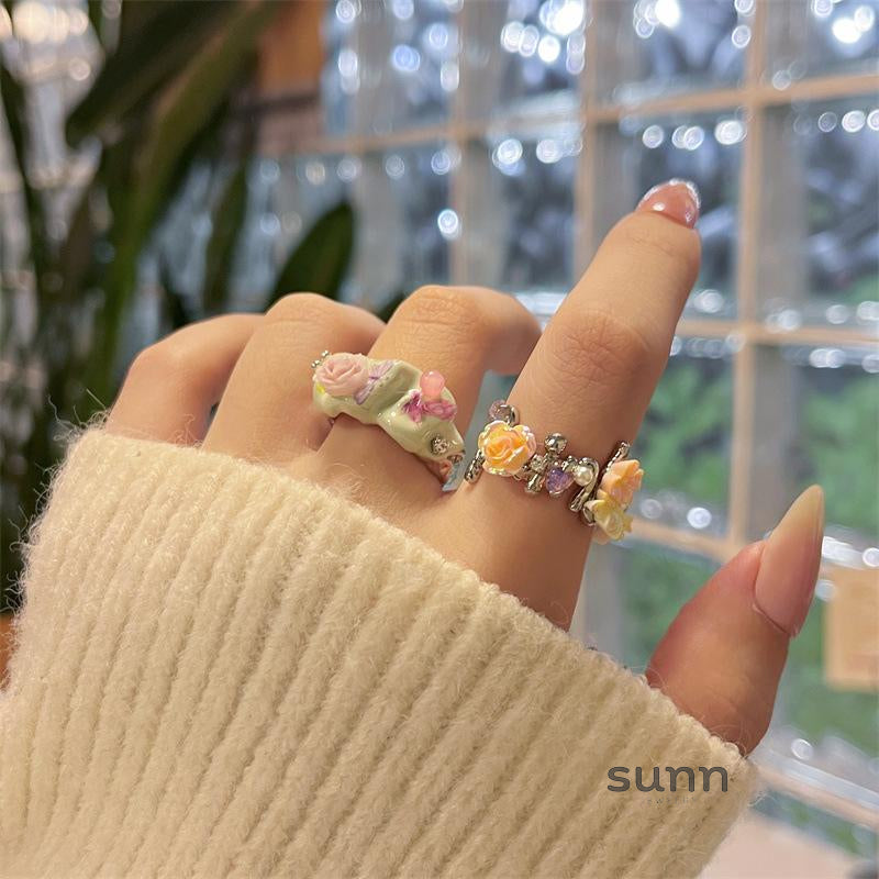 Kaelynn Enamel Rose Statement Ring [I6QR91QM]