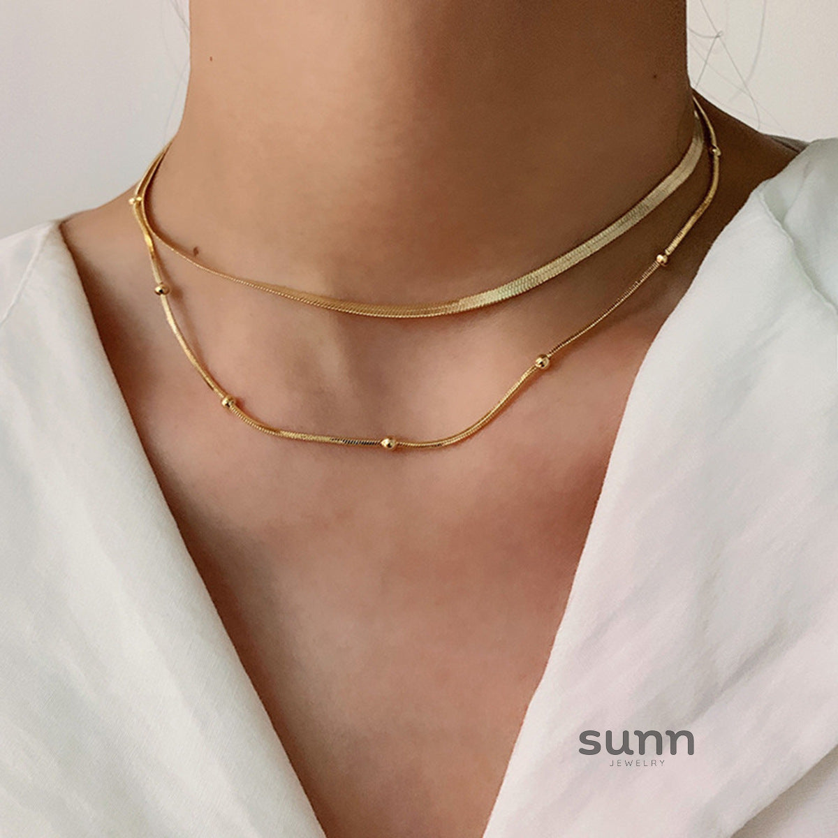 Kai Gold Plated Layered Necklace [MHP13WJV]