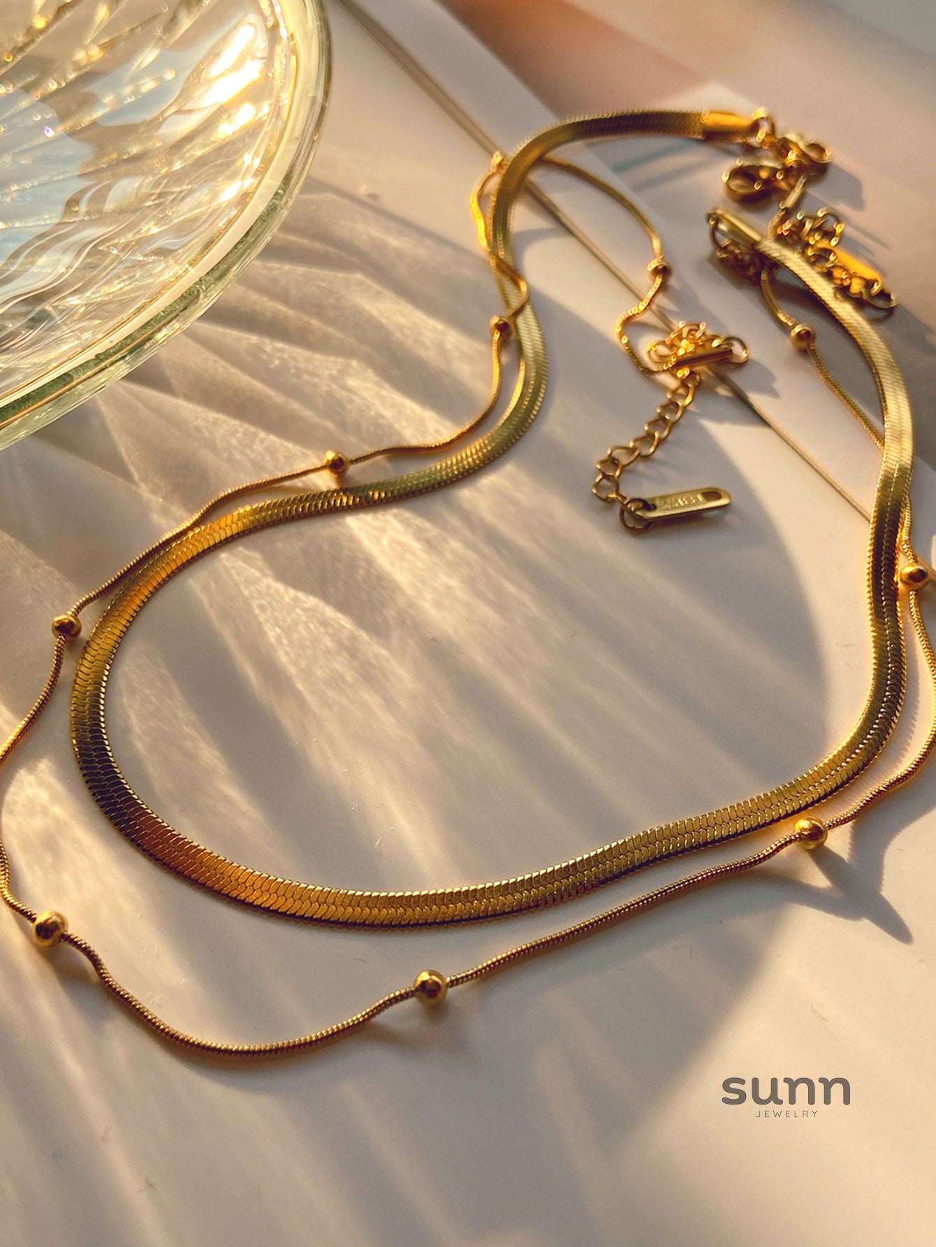 Kai Gold Plated Layered Necklace [JMQBN2LJ]