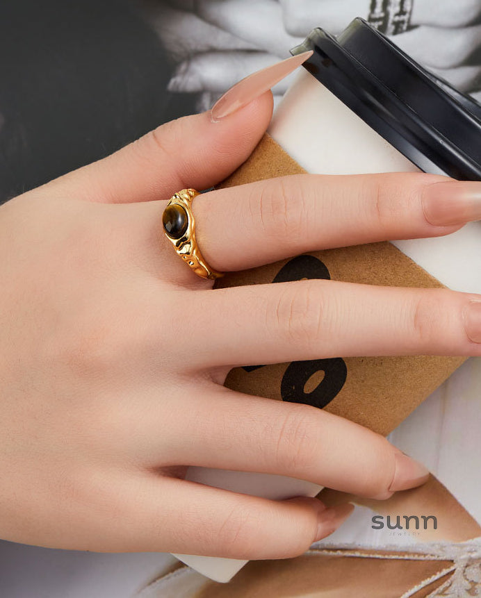 Kai Retro Stone Open Ring [FTM1W28Q]