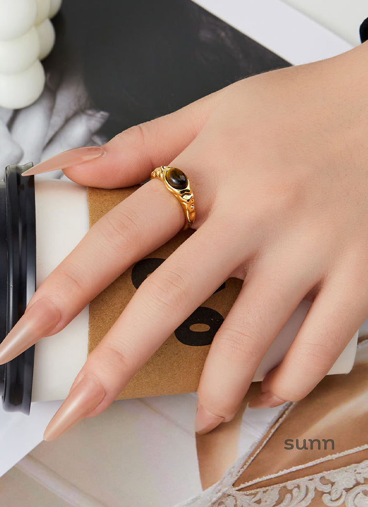 Kai Retro Stone Open Ring [J5TPNNMM]