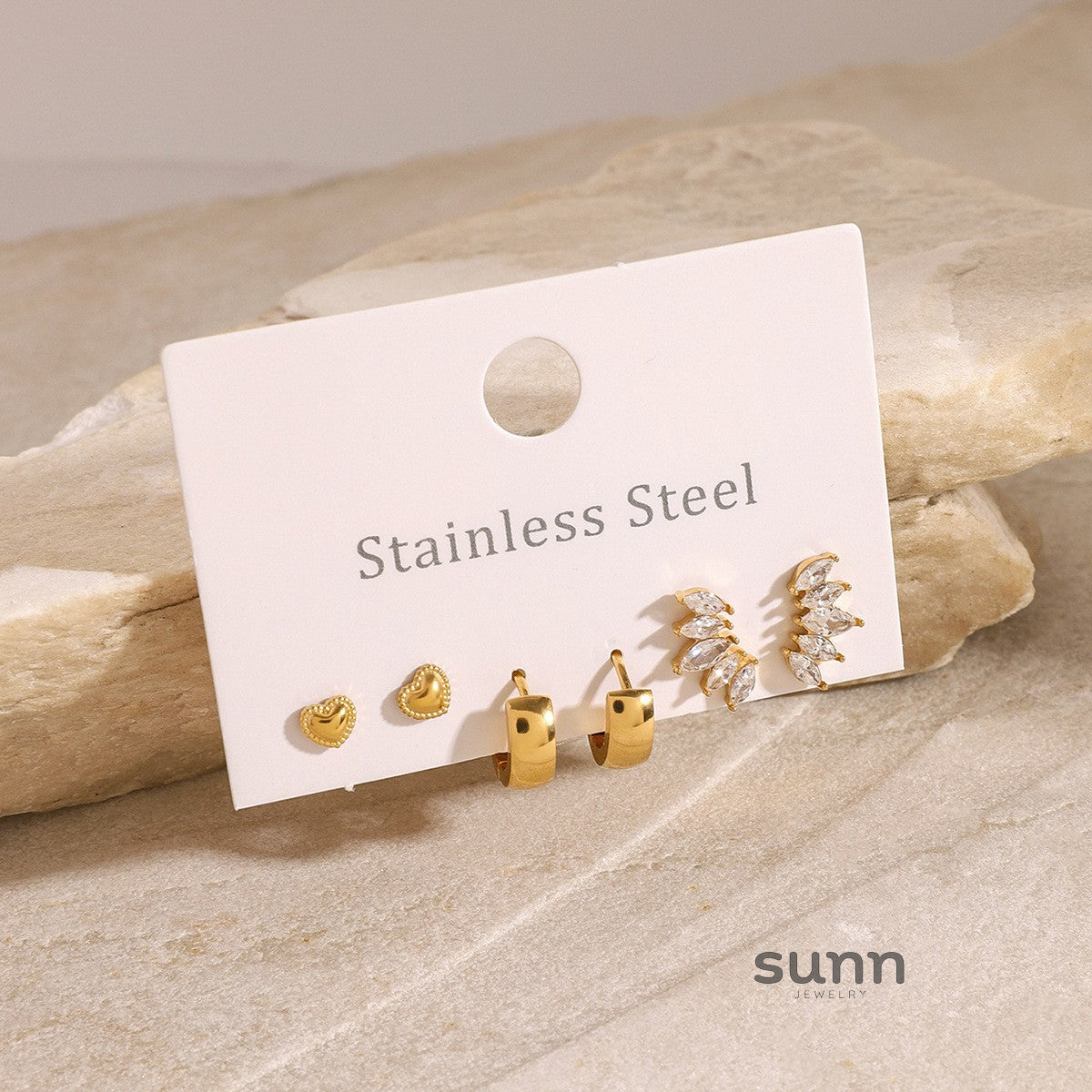Kaiah Three-Pair Earring Set [ROPQK6QV]