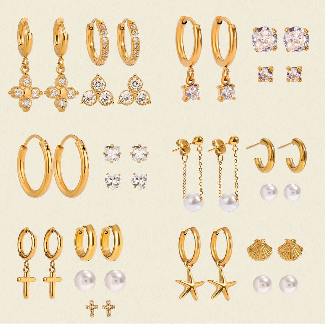 Kaiah Three-Pair Earring Set [19AIZQ3A]