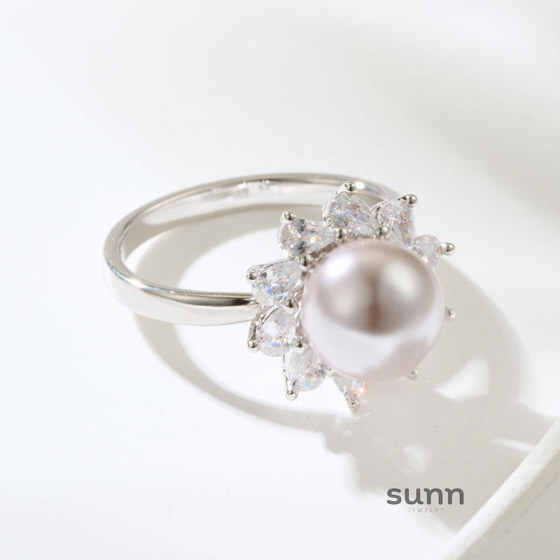 Kaidyn Pearl Sunflower Ring [33XBA638]