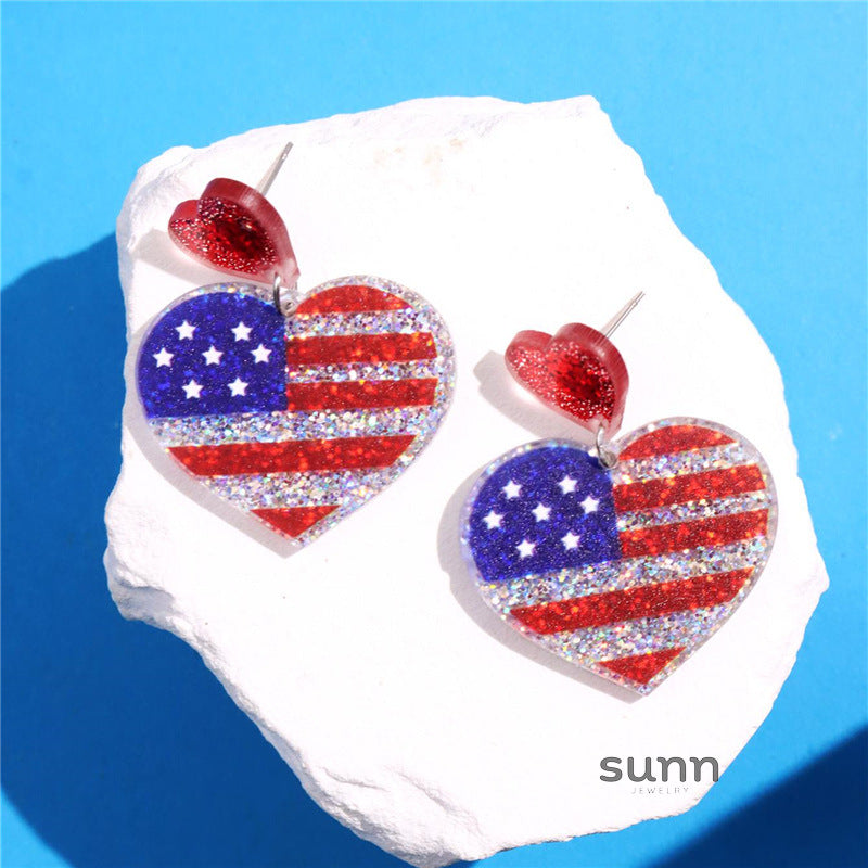 Kaileigh Patriotic Glitter Earrings [91VKZKTW]