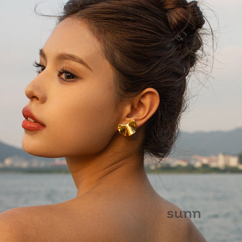 Kaily Molten Gold Studs