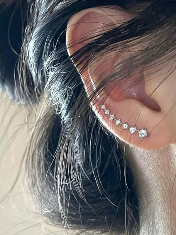 Kalaya Curved Zircon Earrings [D3C10OH2]