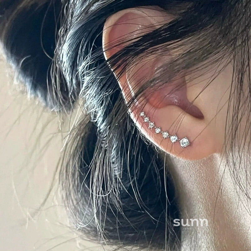 Kalaya Curved Zircon Earrings [PWIQEXYQ]
