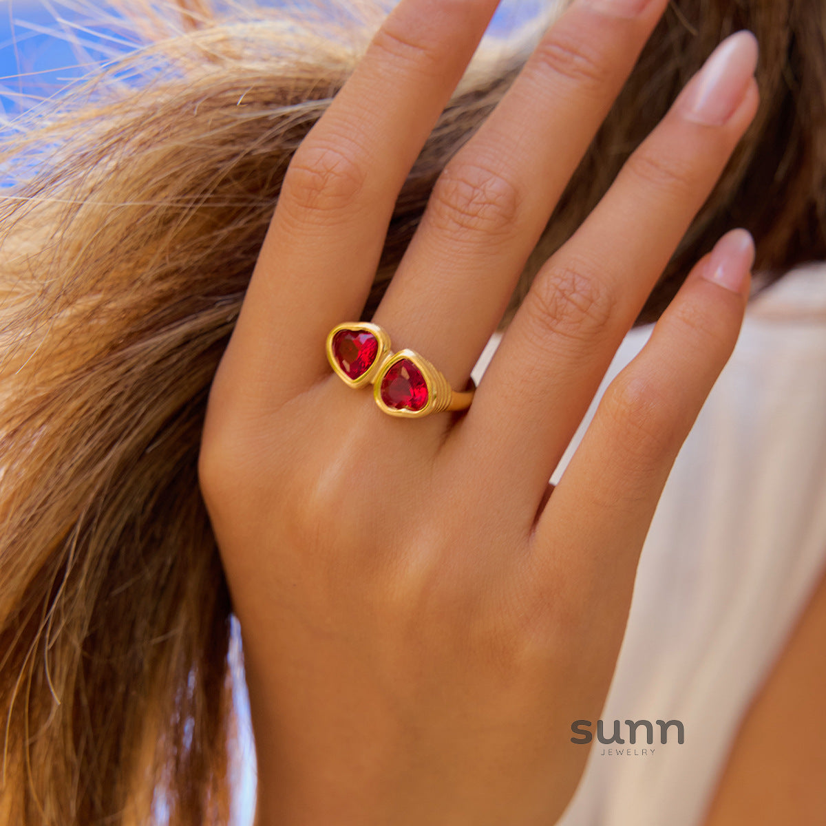 Kalaya Heart Cross Ring [8BYRYHZG]