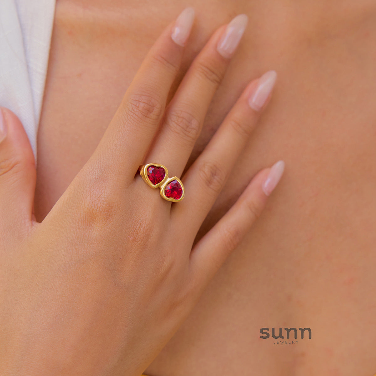 Kalaya Heart Cross Ring [XNT30LWP]