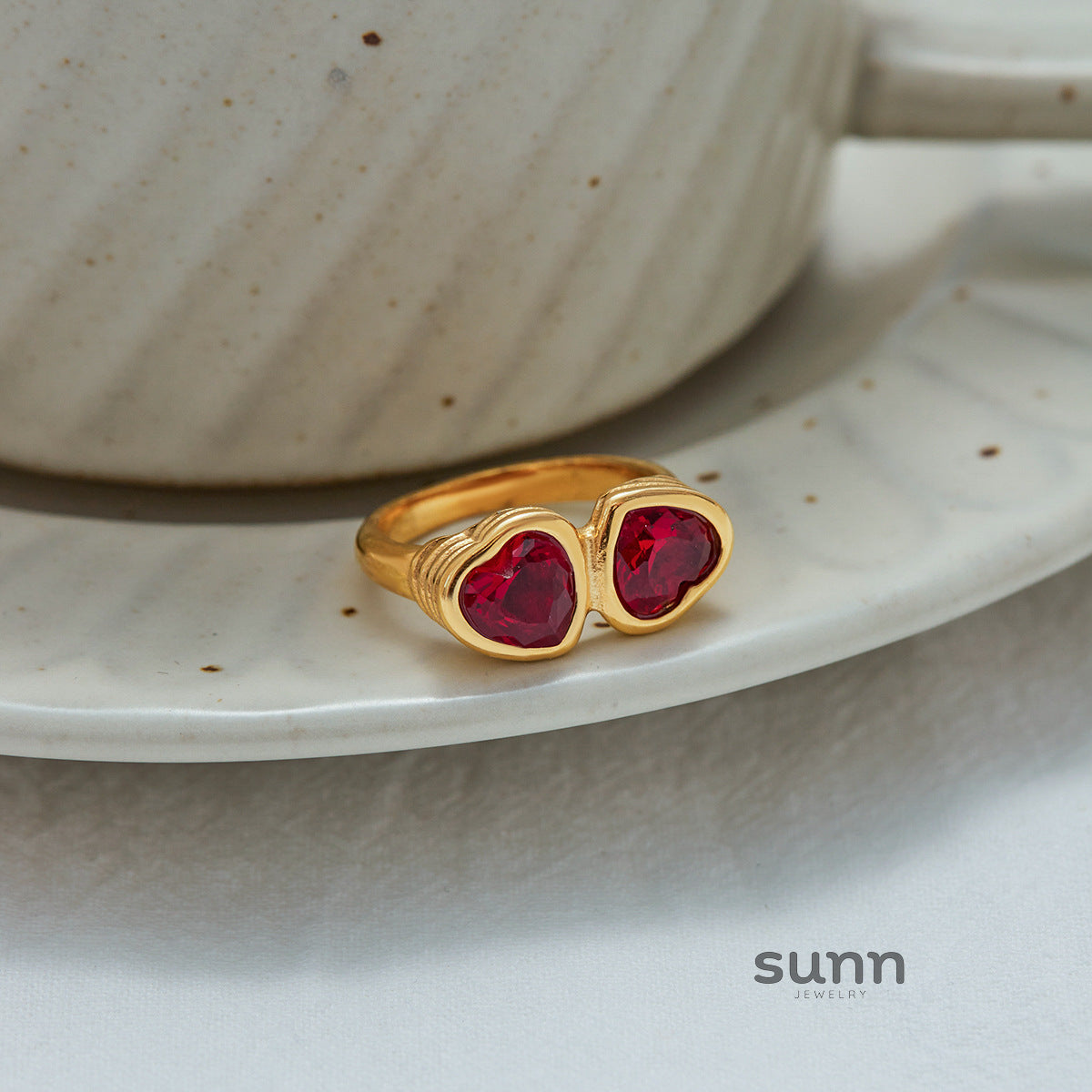 Kalaya Heart Cross Ring [SIKQB0WI]