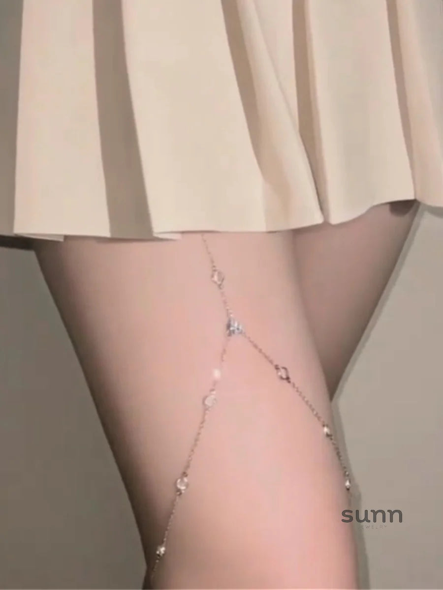 Kaleena Rhinestone Tassel Leg Chain