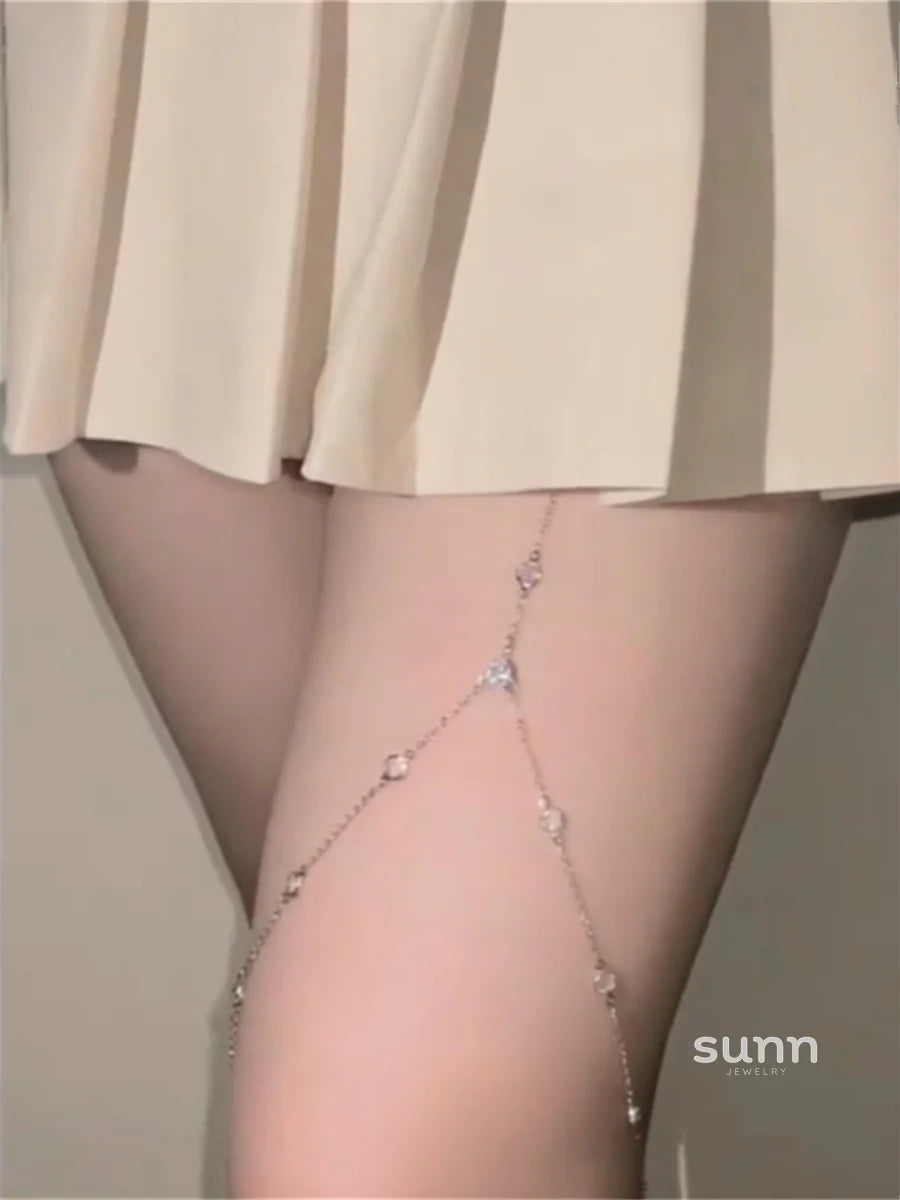 Kaleena Rhinestone Tassel Leg Chain
