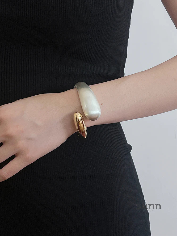 Kaleia Two-Tone Cuff Bracelet