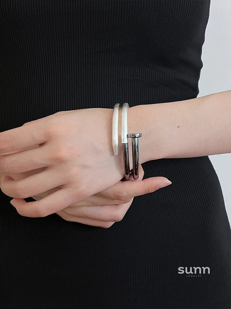 Kaleia Two-Tone Cuff Bracelet