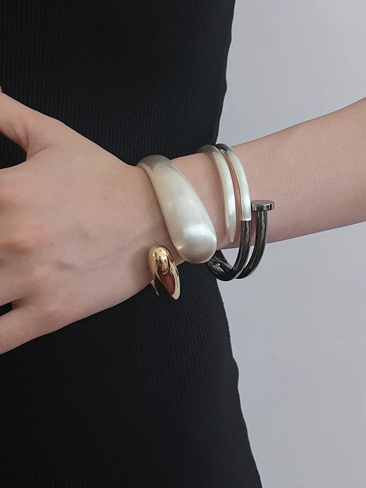 Kaleia Two-Tone Cuff Bracelet