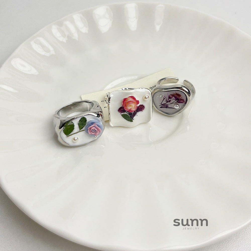 Kalena Tweed Rose Ring [O204MN08]